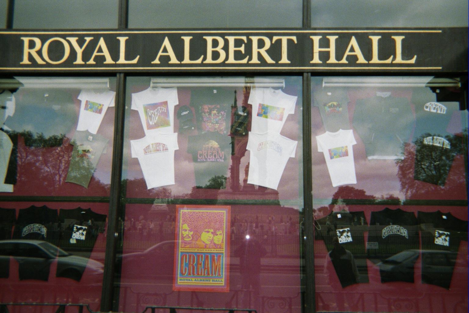 merch window outside Cream show at Wembley